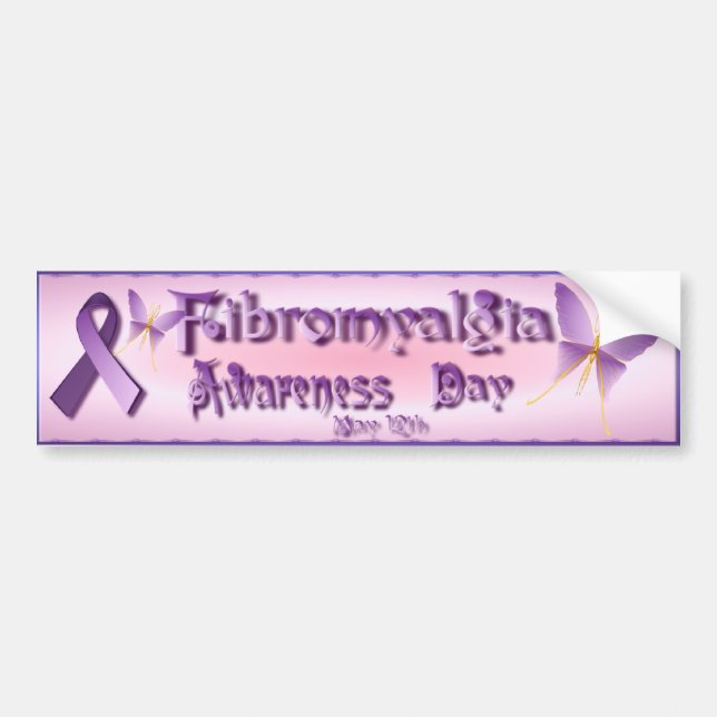 Fibromyalgi medvetandedag T-shirts Bildekal (Framsidan)