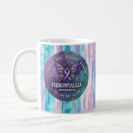 Fibromyalgi medvetandeskapande fjärilsband kaffemugg