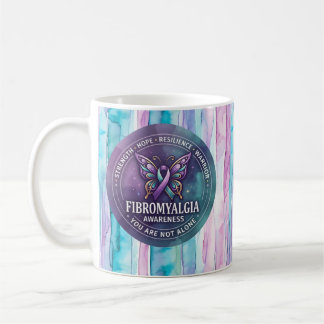 Fibromyalgi medvetandeskapande fjärilsband kaffemugg