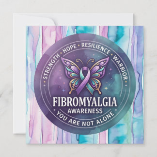 Fibromyalgi medvetandesymbol fjärilsband kort