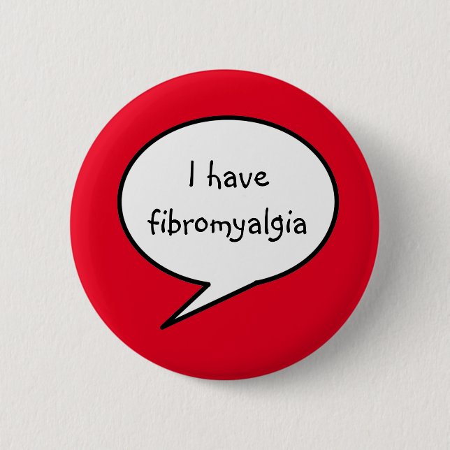 fibromyalgi, röd medvetenhet knapp (Framsida)