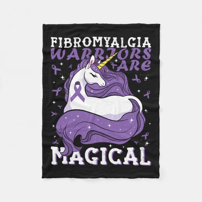 Fibromyalgi Warriors är Magic Unicorn Älskare s Fleecefilt (Framsidan)