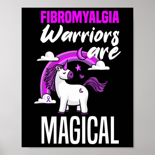Fibromyalgi Warriors är Magic Unicorn Fibromya Poster (Framsidan)
