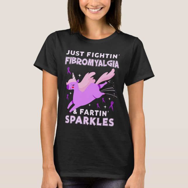 Fibromyalgia appendix cancer unicorn-farten t shirt (Framsida)