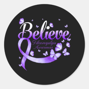 Fibromyalgia Awareness Butterfly 1 Runt Klistermärke