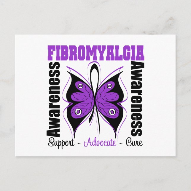 Fibromyalgia Awareness Butterfly Vykort (Framsida)
