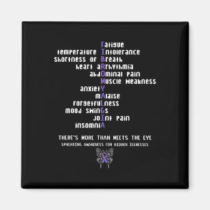 Fibromyalgia Awareness Chronic Sjukdom Gift Magnet