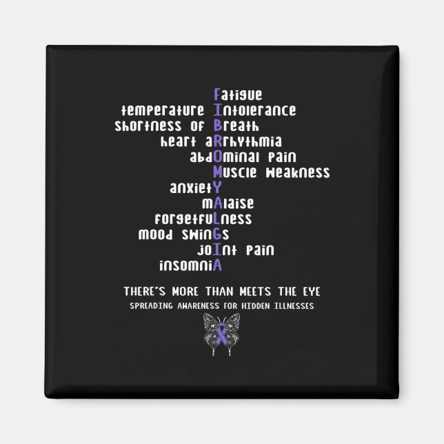 Fibromyalgia Awareness Chronic Sjukdom Gift Magnet (Framsidan)