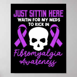 Fibromyalgia Awareness Fibro Warrior Lila Ribbon Poster