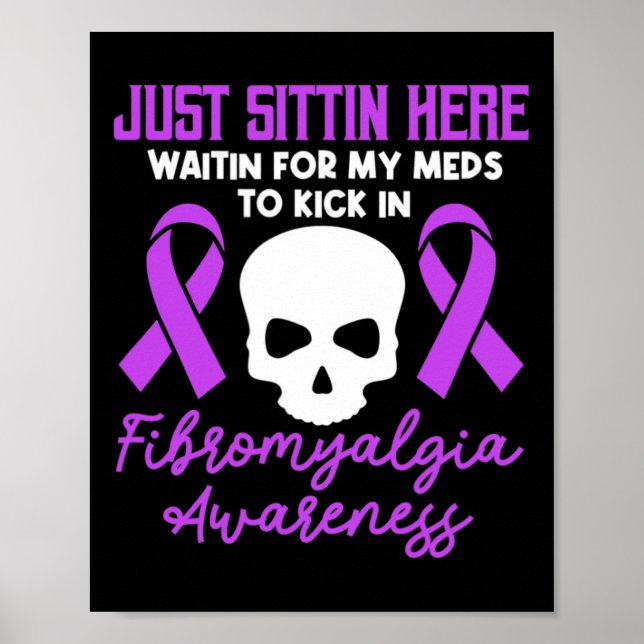 Fibromyalgia Awareness Fibro Warrior Lila Ribbon Poster (Framsidan)