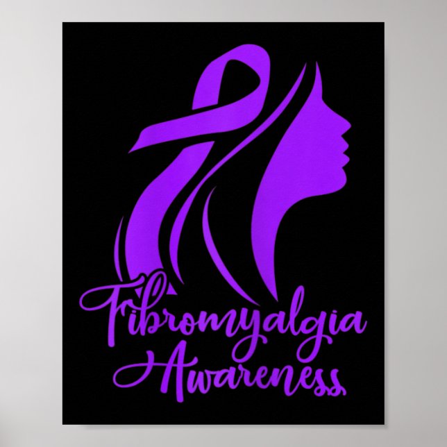 Fibromyalgia Awareness Fibro Warrior Lila Ribbon Poster (Framsidan)