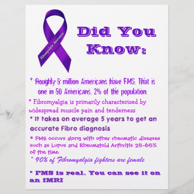 Fibromyalgia Awareness Flyers (Framsidan)
