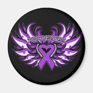Fibromyalgia Awareness Heart Vingar.png Magnet