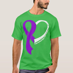 Fibromyalgia Awareness Hökar Kärlek Heart Ribbon H T Shirt