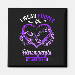 Fibromyalgia Awareness I Bära Lila Butterfly Hea Magnet