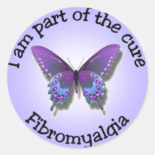 Fibromyalgia Awareness-klistermärken Runt Klistermärke