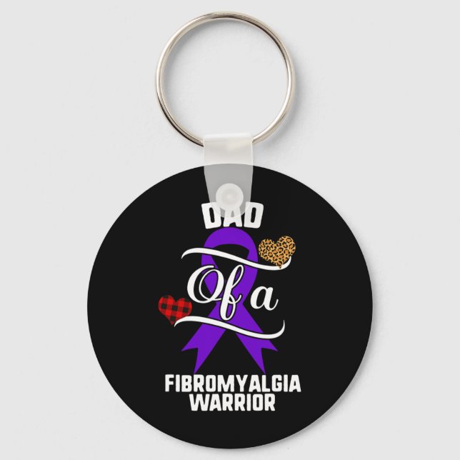 Fibromyalgia Awareness Leopard Buffalo Play Famil Nyckelring (Framsida)