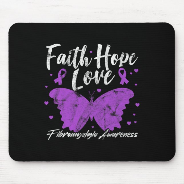 Fibromyalgia Awareness Lila Butterfly Fibro Warr Musmatta (Framsidan)