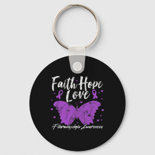 Fibromyalgia Awareness Lila Butterfly Fibro Warr Nyckelring