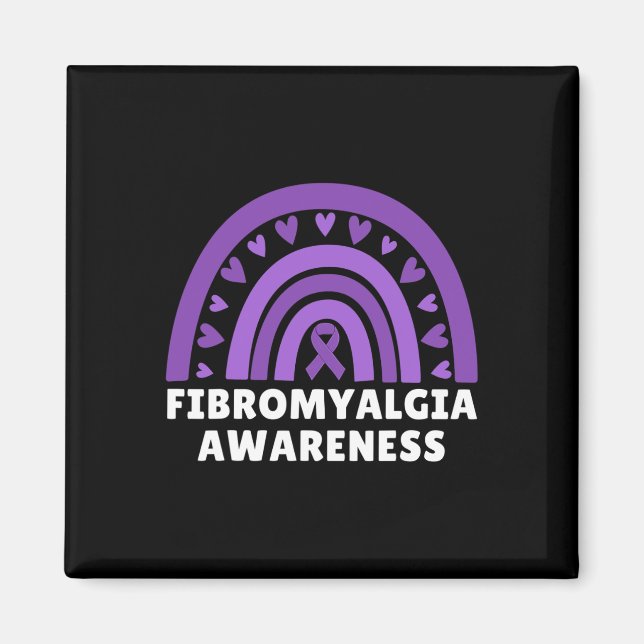 Fibromyalgia Awareness Manar Women Cute Rainbow Fi Magnet (Framsidan)