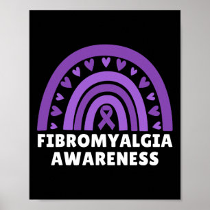 Fibromyalgia Awareness Manar Women Cute Rainbow Fi Poster