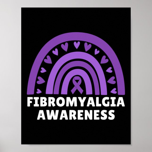 Fibromyalgia Awareness Manar Women Cute Rainbow Fi Poster (Framsidan)
