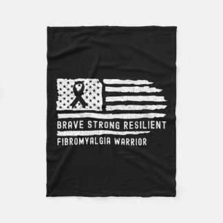 Fibromyalgia Awareness Modig Strong Resilient Warr Fleecefilt
