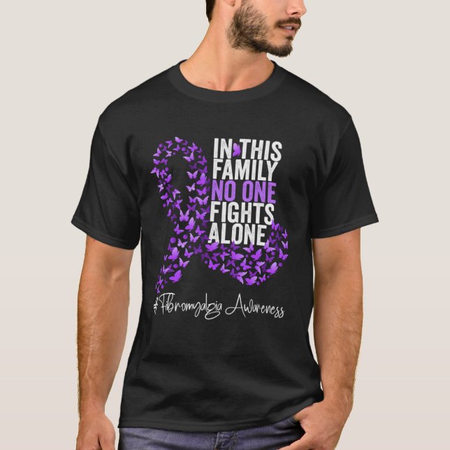 Fibromyalgia Awareness Month Purple Ribbon T Shirt (Framsida)