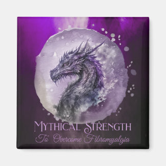 Fibromyalgia Awareness Mythical Strength Dragon Magnet