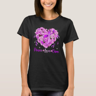 Fibromyalgia Awareness Peace Kärlek Cure Women T Shirt
