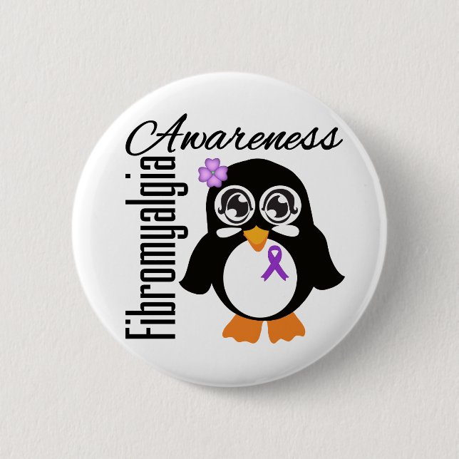Fibromyalgia Awareness Penguin Knapp (Framsida)