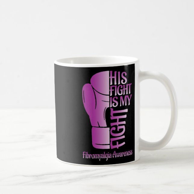 Fibromyalgia Awareness Ribbon Boxing Handskar Fibr Kaffemugg (Höger)