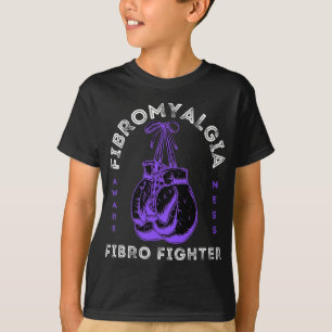 Fibromyalgia Awareness Ribbon Boxing Handskar Fibr T Shirt