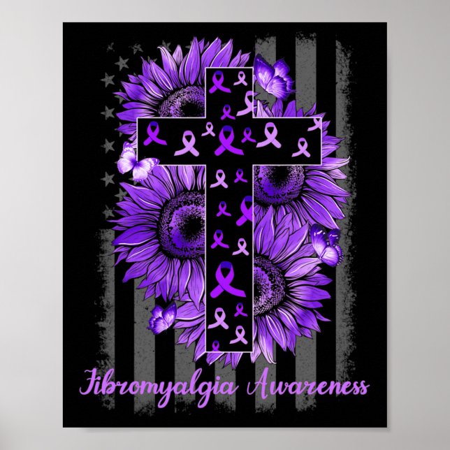Fibromyalgia Awareness Supporter Warrior Solros Poster (Framsidan)