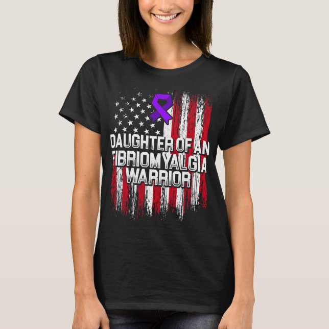 Fibromyalgia Awareness Survivor DaughWarrior 3 T Shirt (Framsida)
