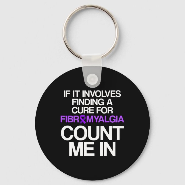 Fibromyalgia Awareness Survivor Finding Warrior 1 Nyckelring (Framsida)
