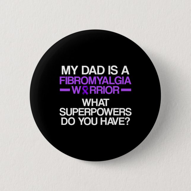 Fibromyalgia Awareness Survivor Pappa Warrior 3 Knapp (Framsida)