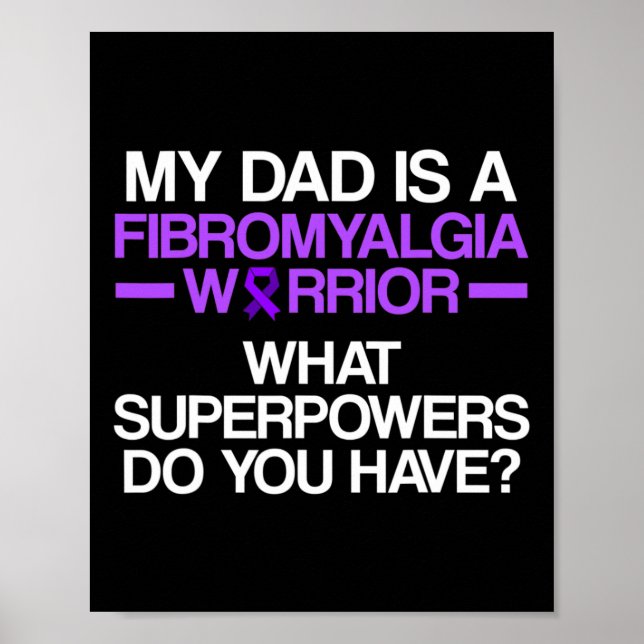 Fibromyalgia Awareness Survivor Pappa Warrior 3 Poster (Framsidan)