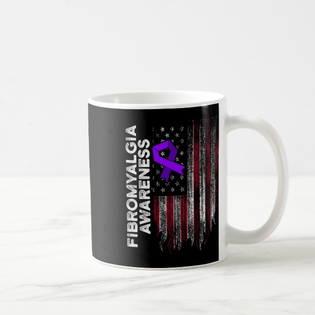 Fibromyalgia Awareness Survivor Proud Warrior 11 Kaffemugg (Höger)