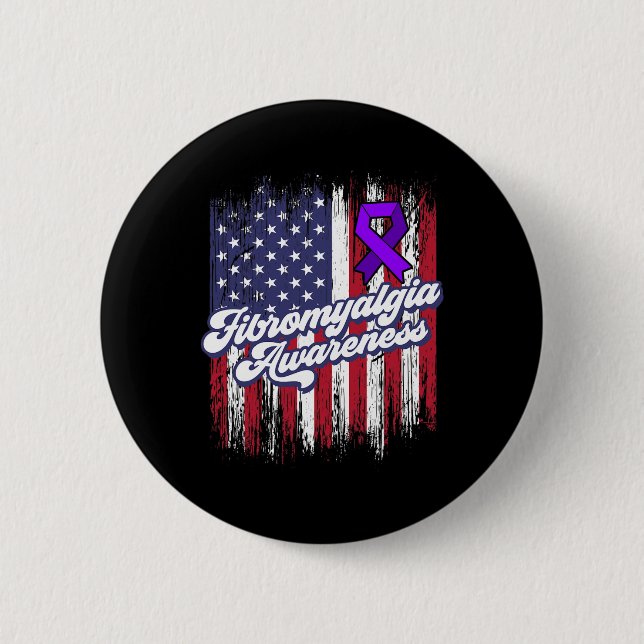 Fibromyalgia Awareness Survivor Proud Warrior 7 Knapp (Framsida)