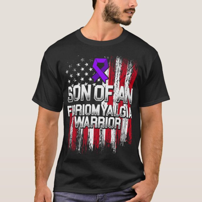 Fibromyalgia Awareness Survivor Son Warrior 4 T Shirt (Framsida)