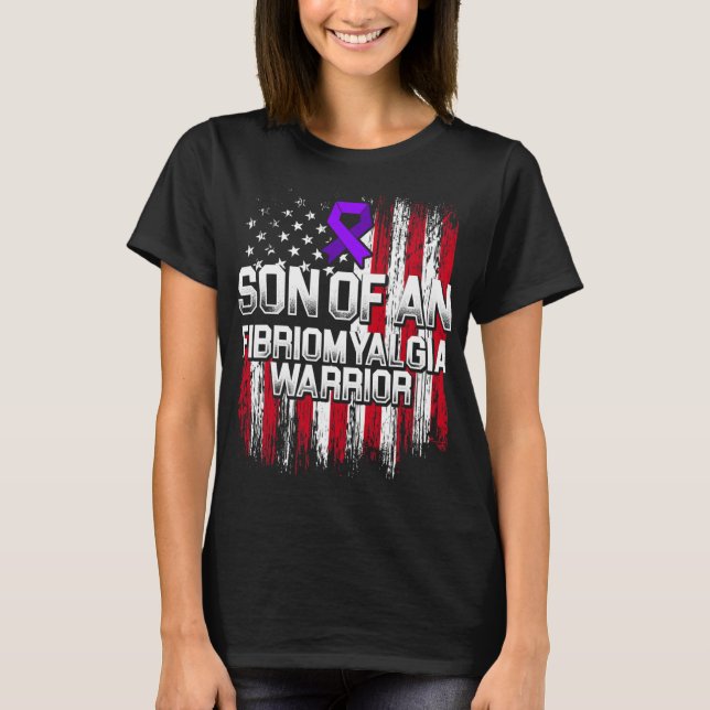 Fibromyalgia Awareness Survivor Son Warrior 4 T Shirt (Framsida)