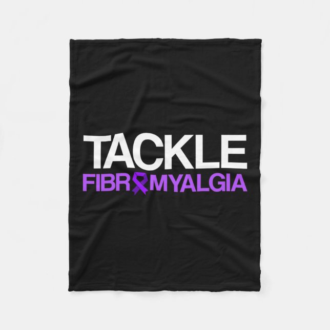 Fibromyalgia Awareness Survivor Tackling Warrior Fleecefilt (Framsidan)
