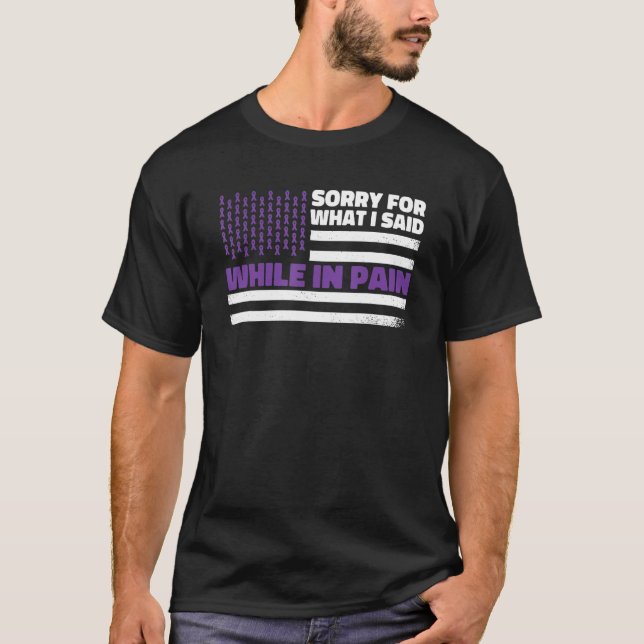 Fibromyalgia Awareness Us Flag  Fibromyalgia Aware T Shirt (Framsida)