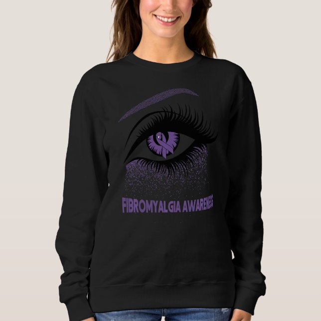 Fibromyalgia Awareness Warrior Lila Bright Öga W T Shirt (Framsida)