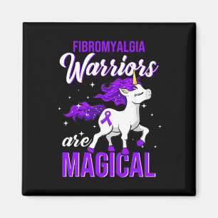 Fibromyalgia Awareness Warrior Roligt Unicorn Magnet