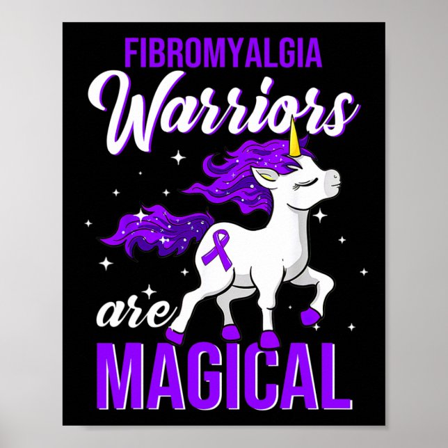 Fibromyalgia Awareness Warrior Roligt Unicorn Poster (Framsidan)