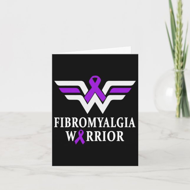 Fibromyalgia Awareness Warrior Support Lila Ribb Kort (Framsida)