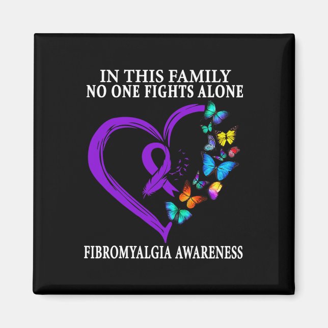 Fibromyalgia Awareness Warrior Support Lila Ribb Magnet (Framsidan)