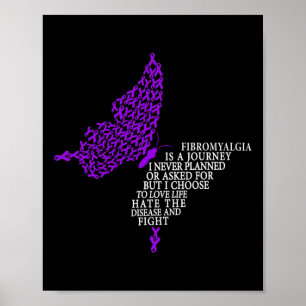 Fibromyalgia Awareness Warrior Support Lila Ribb Poster